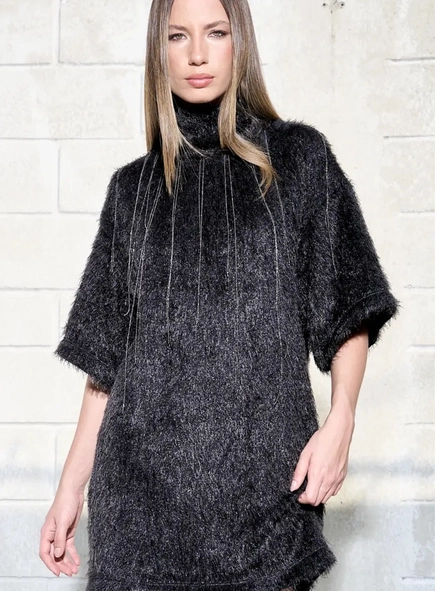 vestido open tricot correntes