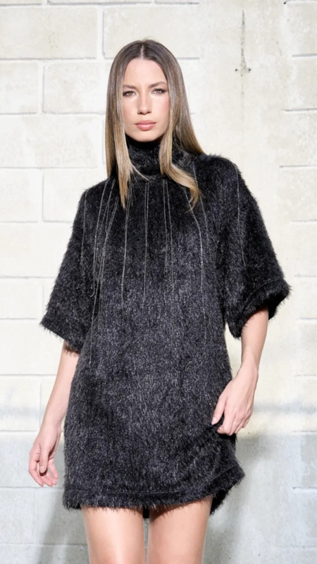 vestido open tricot correntes