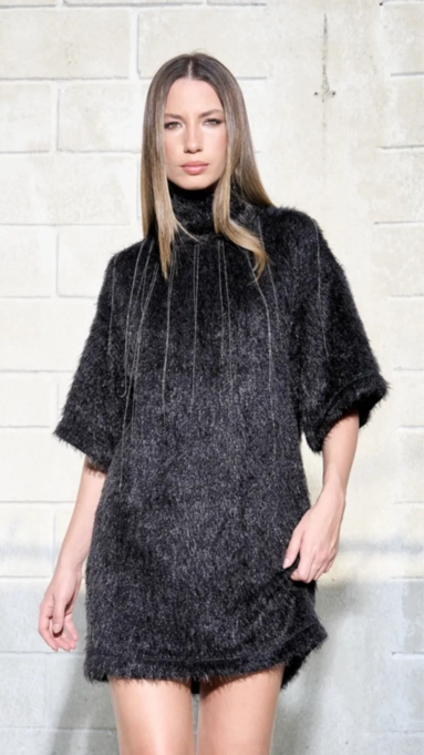 vestido open tricot correntes