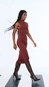 vestido midi open canelado bordado manual