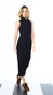 vestido midi open canelado bordado manual
