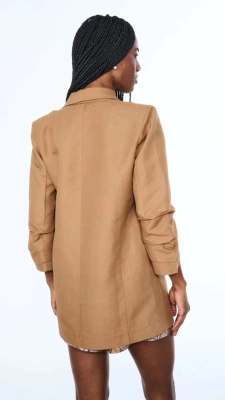 blazer linho open manga 3/4