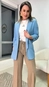 blazer linho open manga 3/4