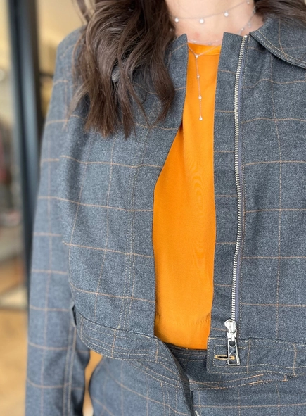 casaco open alfaiataria xadrez