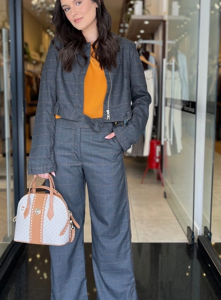 casaco open alfaiataria xadrez