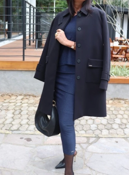 casaco 7/8 alongado sport chic borda barroca