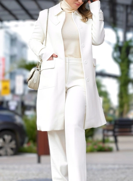 casaco 7/8 alongado sport chic borda barroca