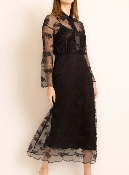 saia midi renda borda barroca