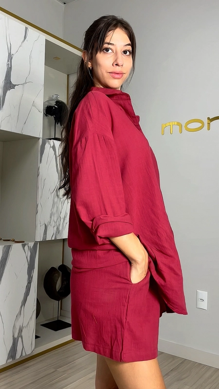 conjunto camisa e short voil algodão giulia