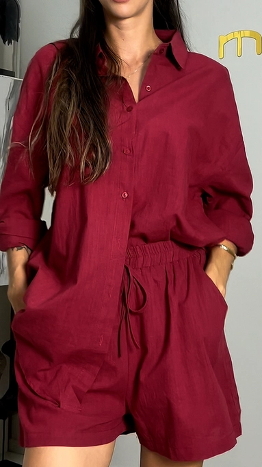 conjunto camisa e short voil algodão giulia