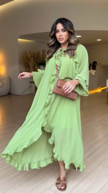 Vestido midi boho chic fluido