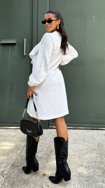 Vestido ml moletom babado paris