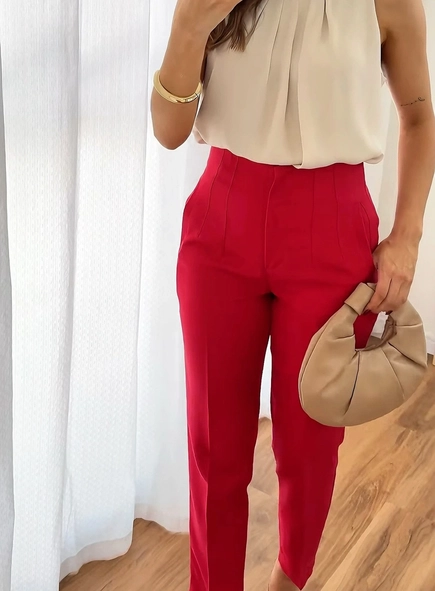 calça alfaiataria cintura alta pietra