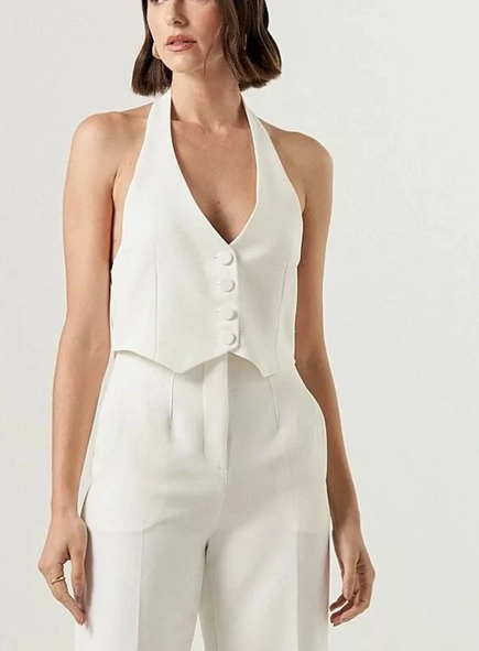 colete alfaiataria frente única livia