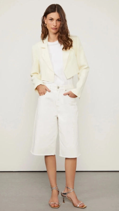 blazer cropped crepe animale