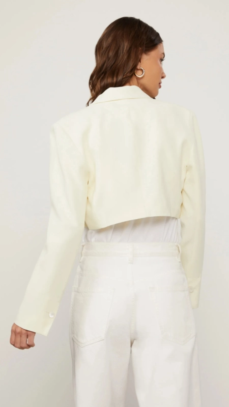 blazer cropped crepe animale