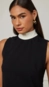 blusa gola alta bicolor malha animale