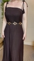 Vestido tricot midi alça fina