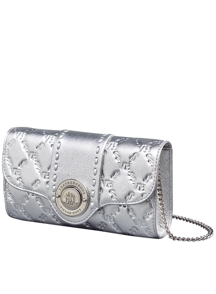 bolsa lock clutch elos vh couro metalizado
