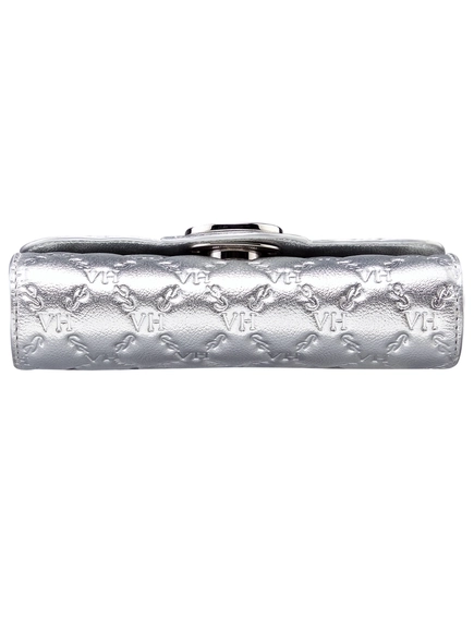 bolsa lock clutch elos vh couro metalizado