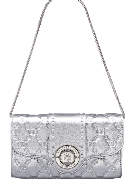 bolsa lock clutch elos vh couro metalizado