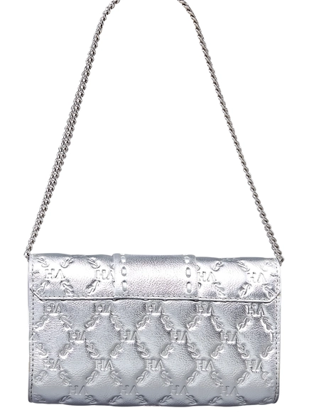 bolsa lock clutch elos vh couro metalizado