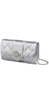 Bolsa lock clutch elos vh couro metalizado