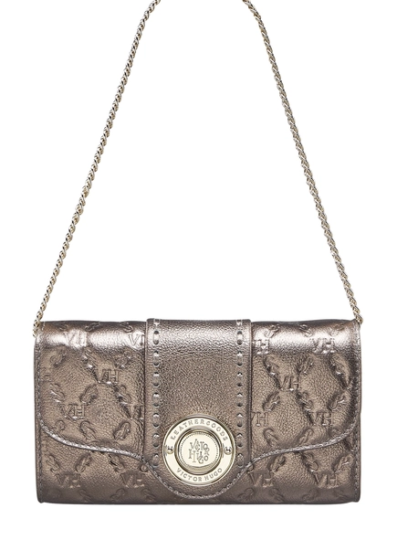 bolsa lock clutch elos vh couro metalizado