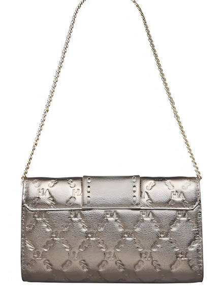 bolsa lock clutch elos vh couro metalizado