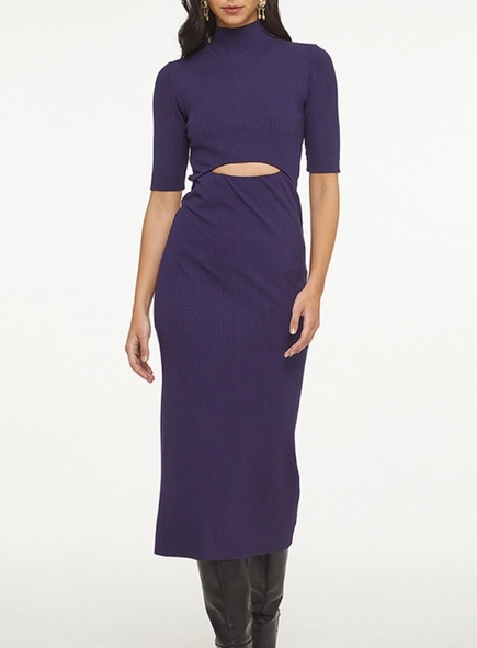 vestido abertura cut frontal animale