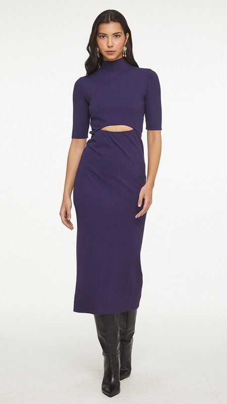 vestido abertura cut frontal animale