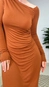 vestido ombro franzido animale