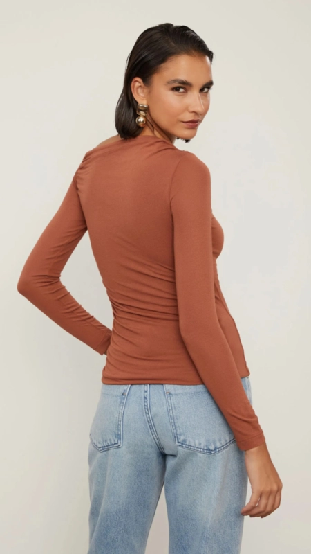 Blusa ombro franzido animale