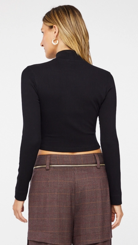 Blusa gola alta ml canelada animale