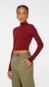 top gola alta cropped lurex de tricot animale