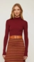 top gola alta cropped lurex de tricot animale