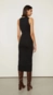 Vestido midi animale decote assimétrico