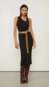 Vestido midi animale decote assimétrico