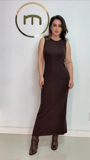 Vestido basic midi malha malu