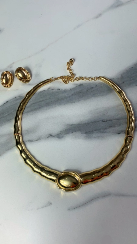 Conjunto colar e brinco realeza