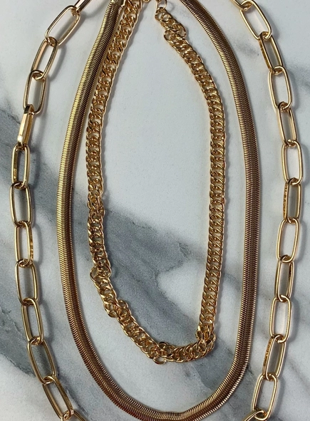 colar trio de correntes minimalist