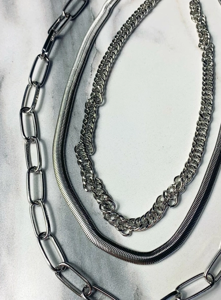 colar trio de correntes minimalist