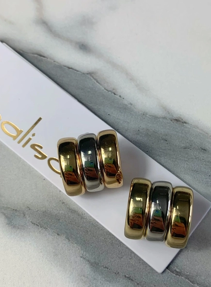 brinco trio mini argola mix banhos