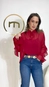 blusa bata manga longa chiffon babados