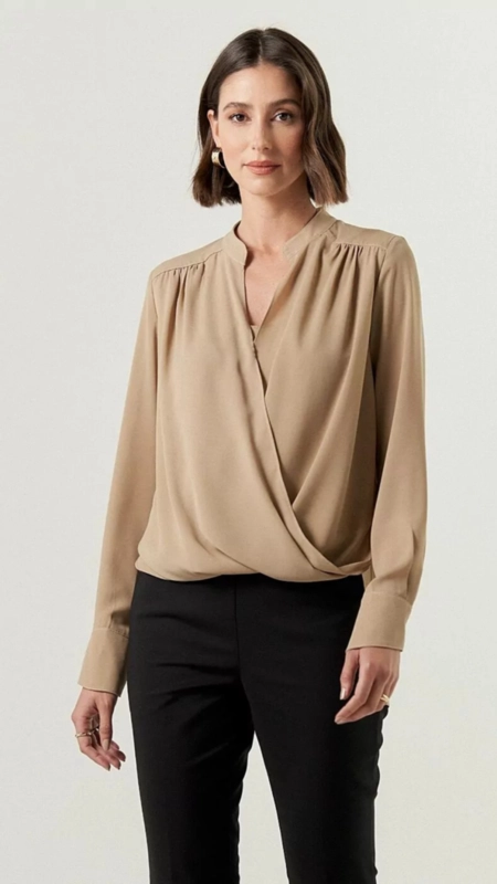 blusa crepe ml cachecouer gola padre