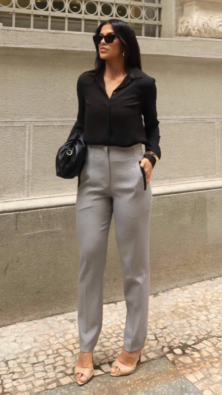 calça alfaiataria cigarrete xadrez pietra
