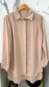 camisa crepe manga longa alongada