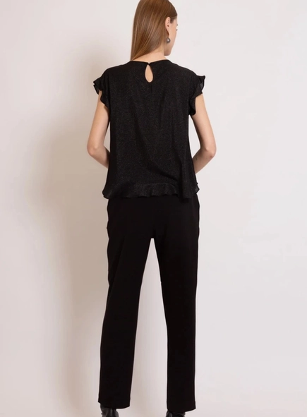 blusa manga curta ana lurex borda barroca