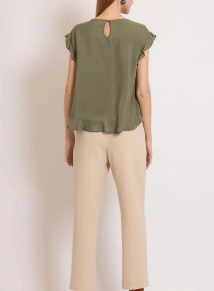 blusa manga curta ana lurex borda barroca