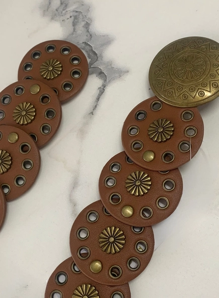 cinto couro boho fivela